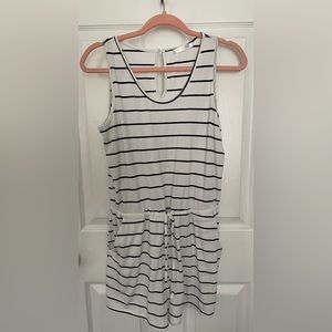 Black + White Stripe Romper